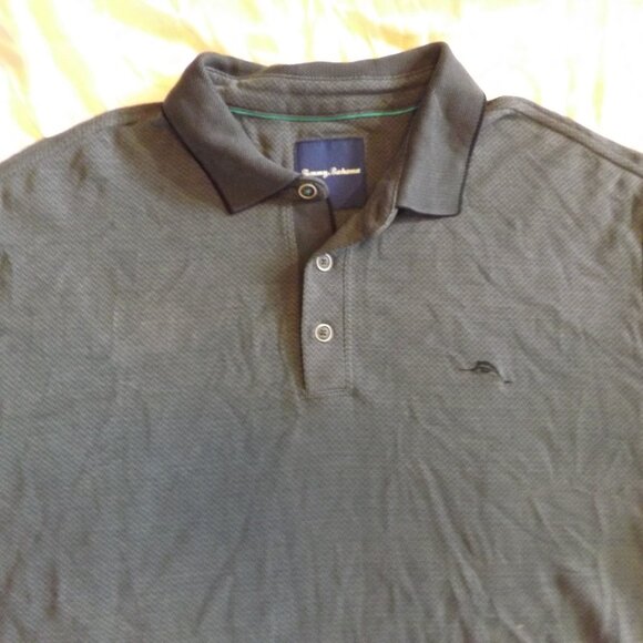 Tommy Bahama Modal Blend Gray Chevron Polo Shirt Men's Size XL - Picture 2 of 6